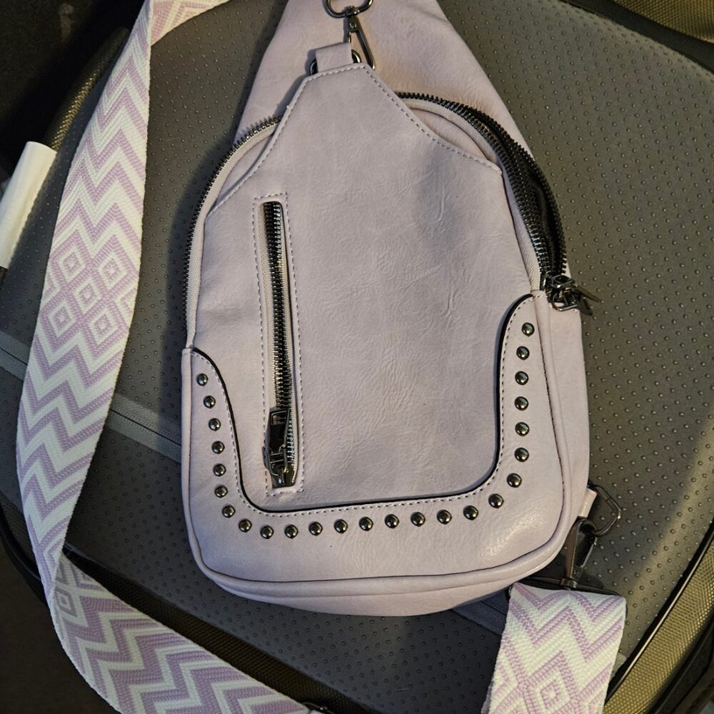 Bundle of 2 Sam & Hadley Sling Bag Brown and Lavendar